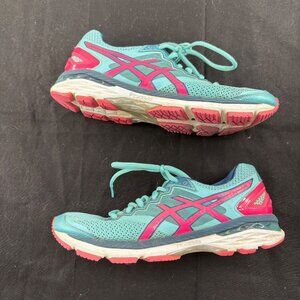 Asics‎ Gel T656N Running Shoes Women's 8 Turquoise & Pink Athletic Sneakers
